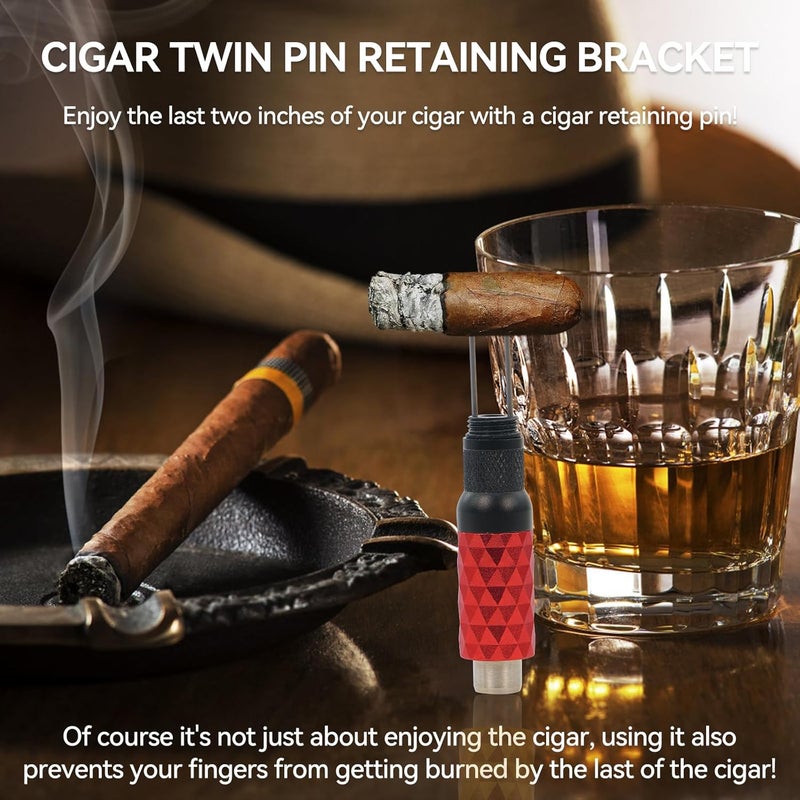 CaLeQi Cigar Punch Cigar Draw Enhancer and Cigar Nubber 4 in 1 The Cigar Punch for All Cigars is a Practical and Essential Cigar Accessories for Cigar Lovers Great Gift for a Man （Black Red） - Image 4